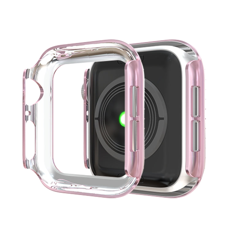 For Apple Watch Series 5 & 4 44mm Double Row Diamonds PC Protective Case(Pink)