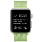 For Apple Watch Series 8&7 41mm / SE 2&6&SE&5&4 40mm / 3&2&1 38mm Milanese Loop Magnetic Stainless Steel Watch Band(Mint Green)