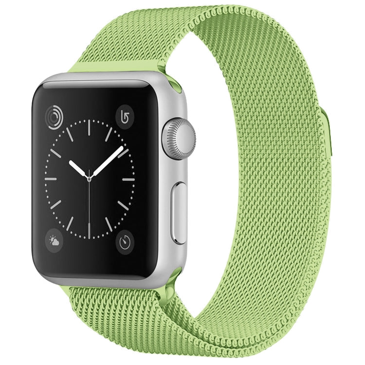 For Apple Watch Series 8&7 41mm / SE 2&6&SE&5&4 40mm / 3&2&1 38mm Milanese Loop Magnetic Stainless Steel Watch Band(Mint Green)