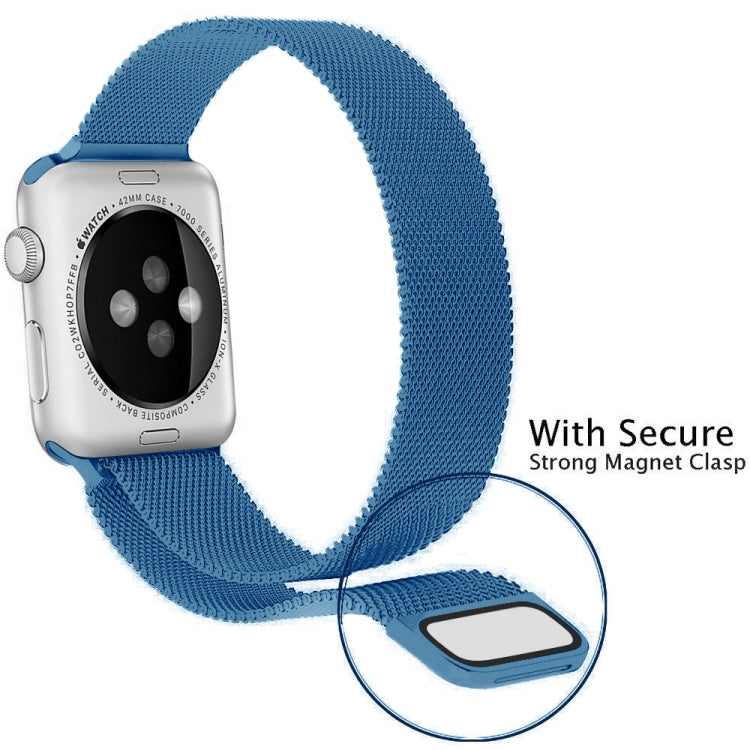 For Apple Watch Series 7 41mm / 6 & SE & 5 & 4 40mm / 3 & 2 & 1 38mm Milanese Loop Magnetic Stainless Steel Watch Band(Porcelain Blue)