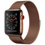 For Apple Watch Series 7 41mm / 6 & SE & 5 & 4 40mm / 3 & 2 & 1 38mm Milanese Loop Magnetic Stainless Steel Watch Band(Bronze Gold)