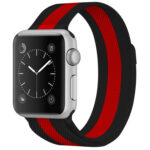 For Apple Watch Series 8&7 41mm / SE 2&6&SE&5&4 40mm / 3&2&1 38mm Milanese Loop Magnetic Stainless Steel Watch Band(Black Red)