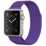 For Apple Watch Series 7 41mm / 6 & SE & 5 & 4 40mm / 3 & 2 & 1 38mm Milanese Loop Magnetic Stainless Steel Watch Band(Bright Purple)