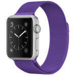 For Apple Watch Series 7 41mm / 6 & SE & 5 & 4 40mm / 3 & 2 & 1 38mm Milanese Loop Magnetic Stainless Steel Watch Band(Bright Purple)