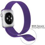 For Apple Watch Series 7 41mm / 6 & SE & 5 & 4 40mm / 3 & 2 & 1 38mm Milanese Loop Magnetic Stainless Steel Watch Band(Bright Purple)