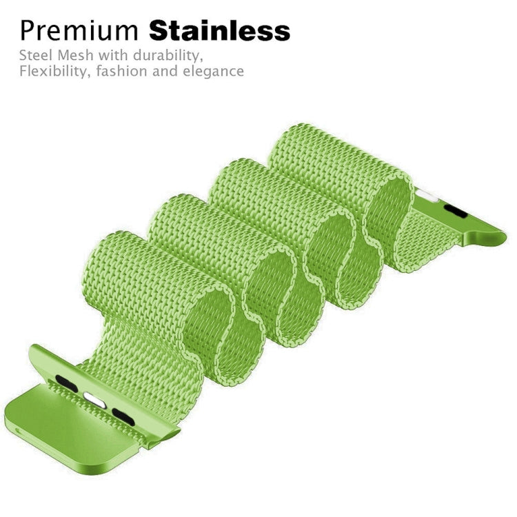 For Apple Watch Ultra 49mm / Series 8&7 45mm / SE 2&6&SE&5&4 44mm / 3&2&1 42mm Milanese Loop Magnetic Stainless Steel Watch Band(Mint Green)