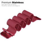 For Apple Watch Series 7 45mm / 6 & SE & 5 & 4 44mm / 3 & 2 & 1 42mm Milanese Loop Magnetic Stainless Steel Watch Band(Tea Red)