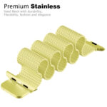 For Apple Watch Series 7 45mm / 6 & SE & 5 & 4 44mm / 3 & 2 & 1 42mm Milanese Loop Magnetic Stainless Steel Watch Band(Yellow)