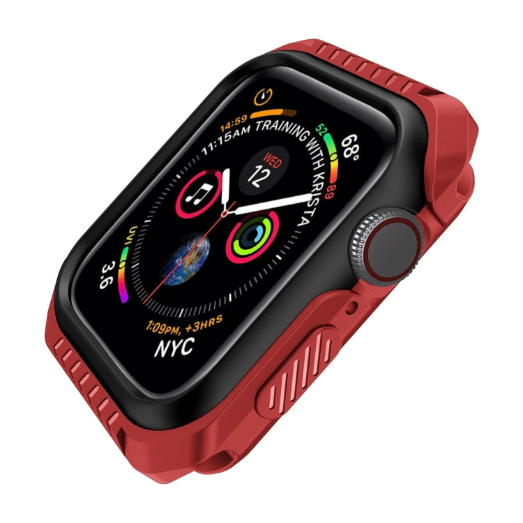 For Apple Watch Series Series 3 & 2 & 1 42mm Shockproof Two Color Protective Case(Red Black)