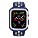 For Apple Watch Series Series 3 & 2 & 1 42mm Shockproof Two Color Protective Case(Blue White)