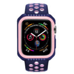 For Apple Watch Series 3 & 2 & 1 42mm Shockproof Two Color Protective Case(Blue Pink)