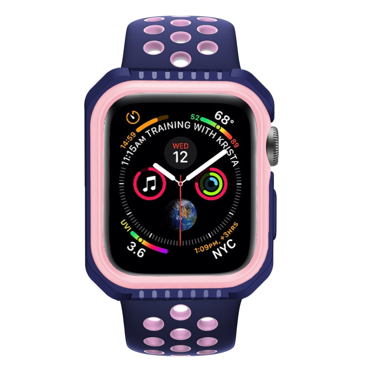 For Apple Watch Series 3 & 2 & 1 42mm Shockproof Two Color Protective Case(Blue Pink)