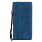 For Samsung Galaxy S20 Frosted Business Magnetic Horizontal Flip PU Leather Case with Holder & Card Slot & Lanyard(Blue)