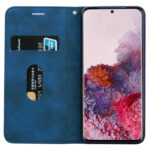 For Samsung Galaxy S20 Frosted Business Magnetic Horizontal Flip PU Leather Case with Holder & Card Slot & Lanyard(Blue)