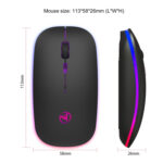 HXSJ T18 2.4GHZ 1600dpi Dual-mode Light-emitting Wireless Mouse USB + Bluetooth 5.1 Rechargeable