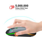 HXSJ T18 2.4GHZ 1600dpi Dual-mode Light-emitting Wireless Mouse USB + Bluetooth 5.1 Rechargeable