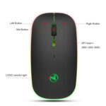 HXSJ T18 2.4GHZ 1600dpi Dual-mode Light-emitting Wireless Mouse USB + Bluetooth 5.1 Rechargeable