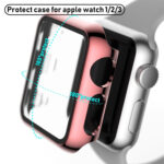 For Apple Watch Series 3 & 2 & 1 38mm Full Coverage Plating Glass Case(Pink)