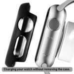 For Apple Watch Series 3 & 2 & 1 38mm Full Coverage Plating Glass Case(Black)