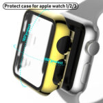 For Apple Watch Series 3 & 2 & 1 38mm Full Coverage Plating Glass Case(Gold)