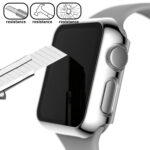 For Apple Watch Series 3 & 2 & 1 38mm Full Coverage Plating Glass Case(Silver)