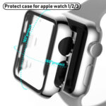 For Apple Watch Series 3 & 2 & 1 38mm Full Coverage Plating Glass Case(Silver)