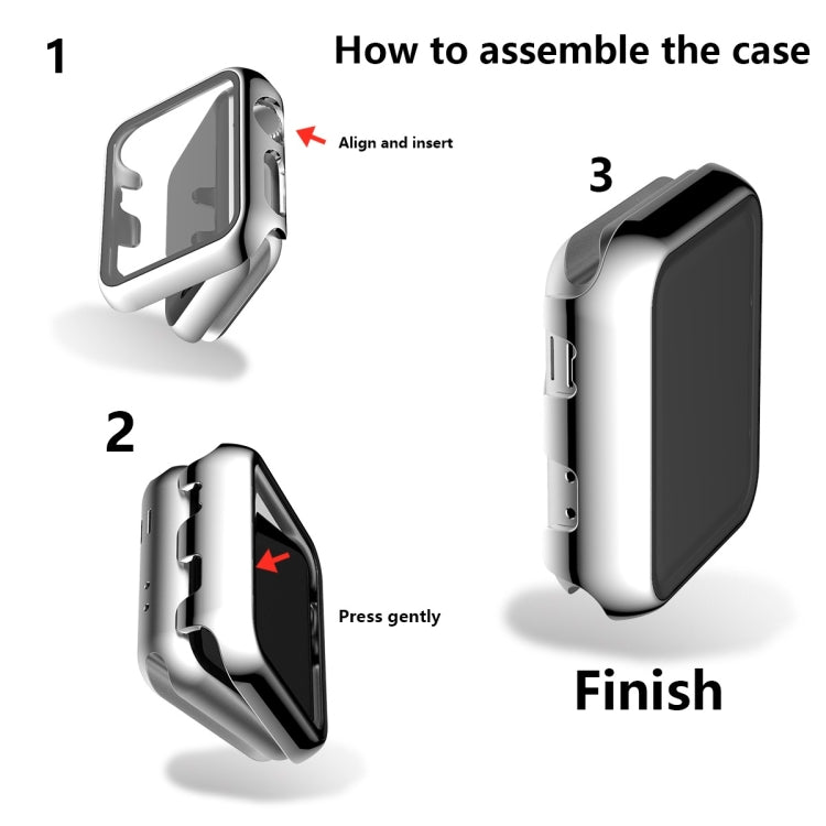 For Apple Watch Series 3 & 2 & 1 38mm Full Coverage Plating Glass Case(Silver)