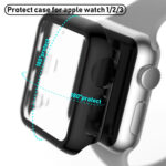 For Apple Watch Series 3 & 2 & 1 42mm Full Coverage Plating Glass Case(Black)