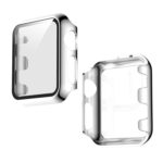 For Apple Watch Series 3 & 2 & 1  42mm Electroplated PC Case + Tempered Film Integrated Protective Cover(Silver)