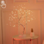 108 LEDs Copper Wire Tree Table Lamp Creative Decoration Touch Control Night Light (Warm White Light)