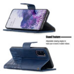 For Samsung Galaxy S20 Matching Color Crocodile Texture Horizontal Flip PU Leather Case with Wallet & Holder & Card Slots(Blue)