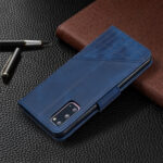 For Samsung Galaxy S20 Matching Color Crocodile Texture Horizontal Flip PU Leather Case with Wallet & Holder & Card Slots(Blue)