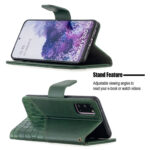 For Samsung Galaxy S20 Matching Color Crocodile Texture Horizontal Flip PU Leather Case with Wallet & Holder & Card Slots(Green)