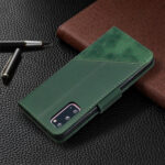 For Samsung Galaxy S20 Matching Color Crocodile Texture Horizontal Flip PU Leather Case with Wallet & Holder & Card Slots(Green)