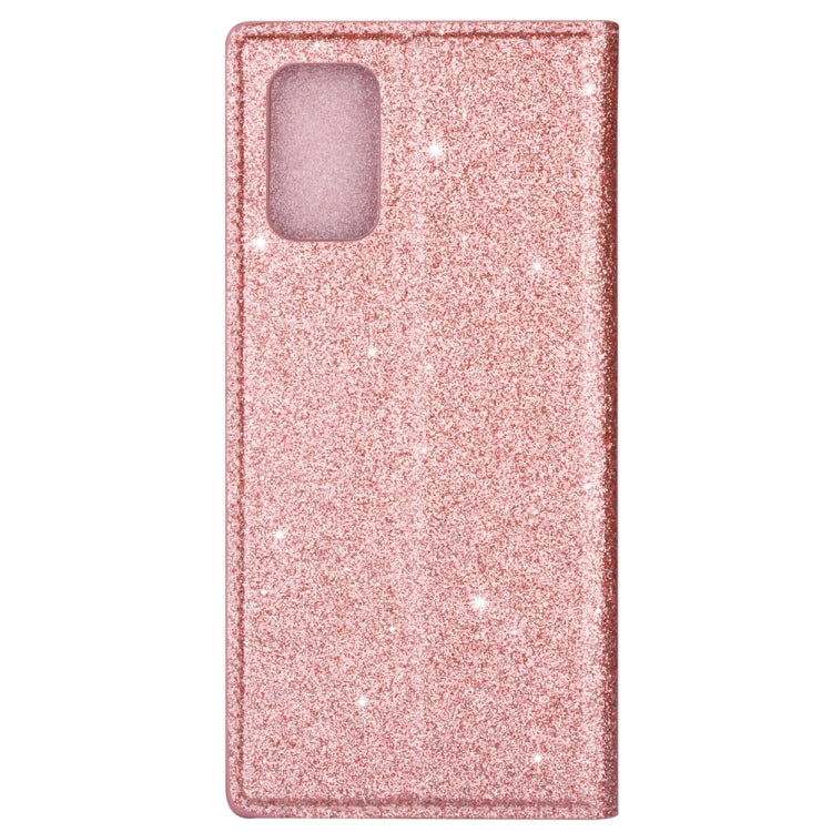 For Samsung Galaxy S20 Ultrathin Glitter Magnetic Horizontal Flip Leather Case with Holder & Card Slots(Rose Gold)