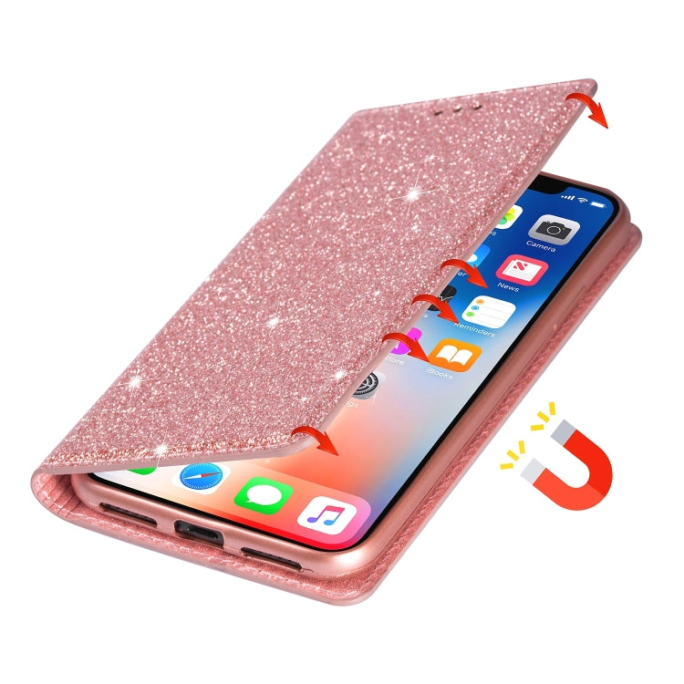 For Samsung Galaxy S20 Ultrathin Glitter Magnetic Horizontal Flip Leather Case with Holder & Card Slots(Rose Gold)