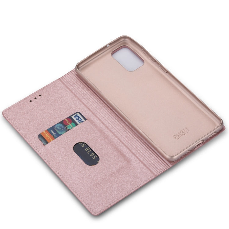 For Samsung Galaxy S20 Ultrathin Glitter Magnetic Horizontal Flip Leather Case with Holder & Card Slots(Rose Gold)