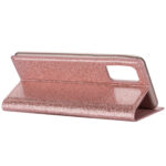 For Samsung Galaxy S20 Ultrathin Glitter Magnetic Horizontal Flip Leather Case with Holder & Card Slots(Rose Gold)