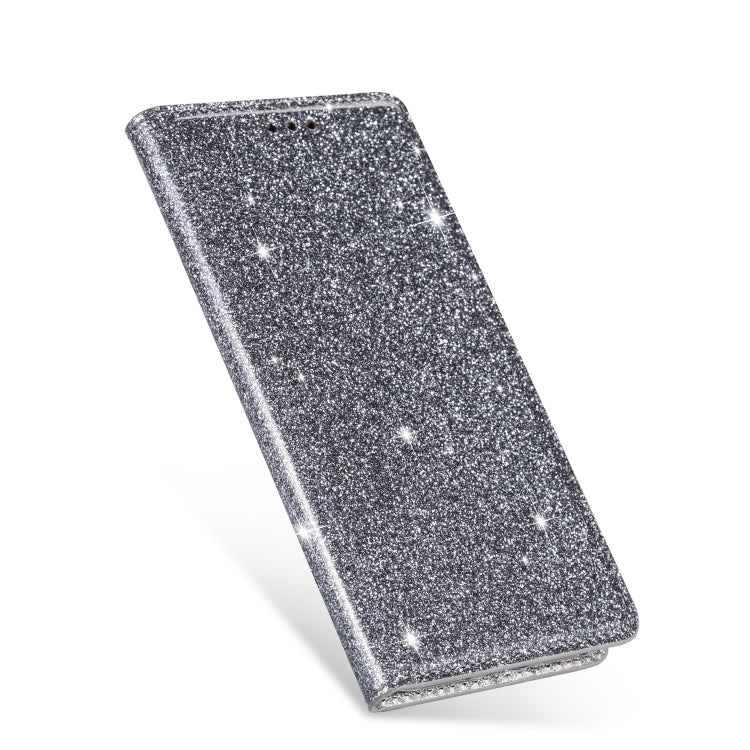 For Samsung Galaxy S20 Ultrathin Glitter Magnetic Horizontal Flip Leather Case with Holder & Card Slots(Gray)