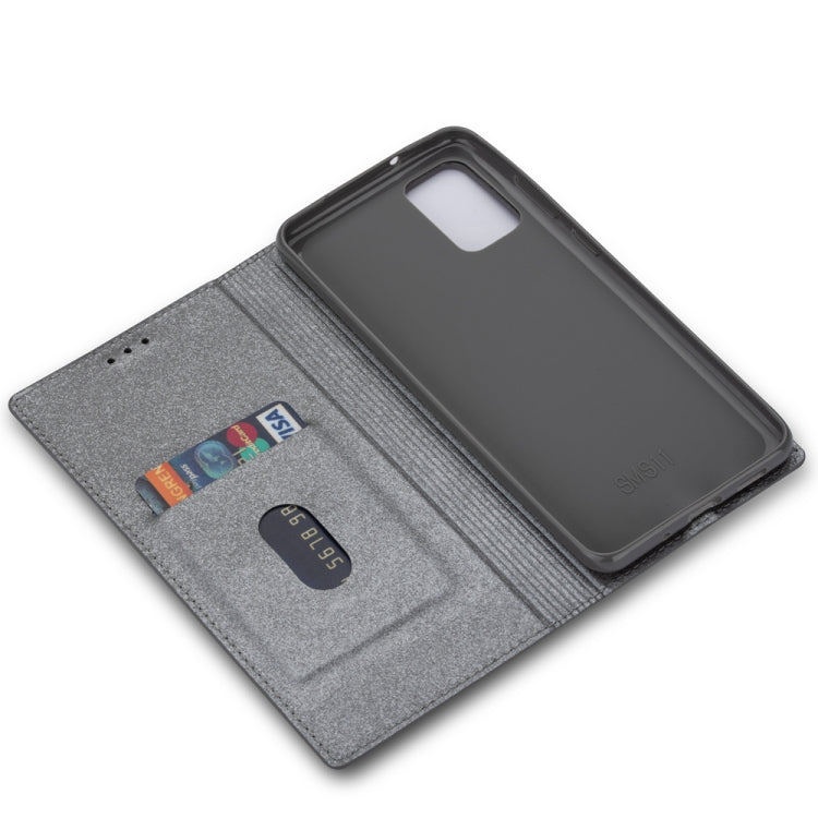 For Samsung Galaxy S20 Ultrathin Glitter Magnetic Horizontal Flip Leather Case with Holder & Card Slots(Gray)