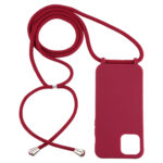 For iPhone 12 / 12 Pro Candy Colors TPU Protective Case with Lanyard(Red)