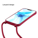 For iPhone 12 / 12 Pro Candy Colors TPU Protective Case with Lanyard(Red)