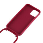 For iPhone 12 / 12 Pro Candy Colors TPU Protective Case with Lanyard(Red)