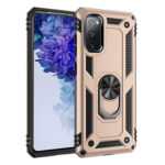 For Samsung Galaxy S20 FE 5G Shockproof TPU + PC Protective Case with 360 Degree Rotating Holder(Gold)