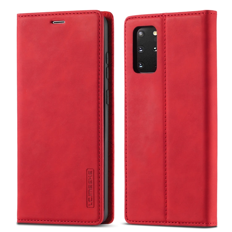 For Samsung Galaxy S20 LC.IMEEKE Strong Magnetism Ultra-thin Horizontal Flip Shockproof Matte TPU + PU Leather Case with Holder & Card Slots & Wallet(Red)