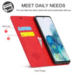 For Samsung Galaxy S20 LC.IMEEKE Strong Magnetism Ultra-thin Horizontal Flip Shockproof Matte TPU + PU Leather Case with Holder & Card Slots & Wallet(Red)