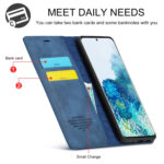 For Samsung Galaxy S20 LC.IMEEKE Strong Magnetism Ultra-thin Horizontal Flip Shockproof Matte TPU + PU Leather Case with Holder & Card Slots & Wallet(Blue)