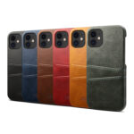 For iPhone 12 / 12 Pro Calf Texture Back Cover Protective Case with Card Slots(Black)