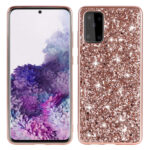 For Samsung Galaxy S20 FE Glitter Powder Shockproof TPU Protective Case(Rose Red)