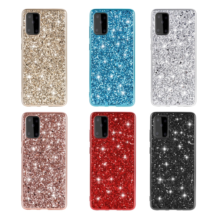 For Samsung Galaxy S20 FE Glitter Powder Shockproof TPU Protective Case(Rose Red)